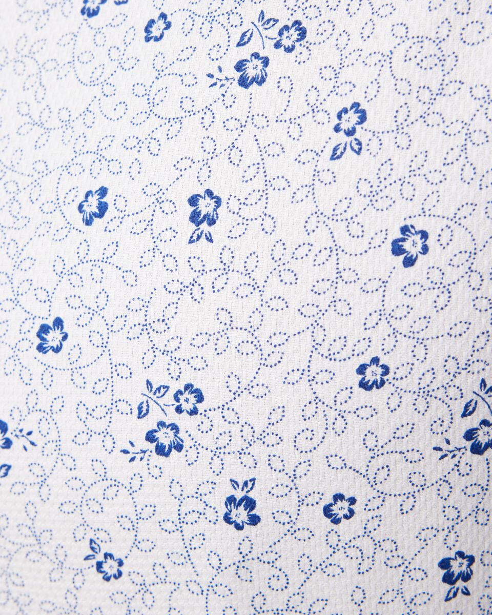 Slim stretch micro floral print long sleeve shirt, White/Navy, hi-res